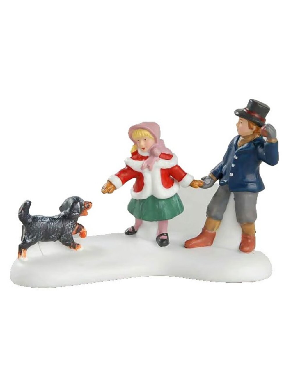 Department 56 PLAYING WITH A PUPPY #58811 Dickens' Village 2006 Retired NIB